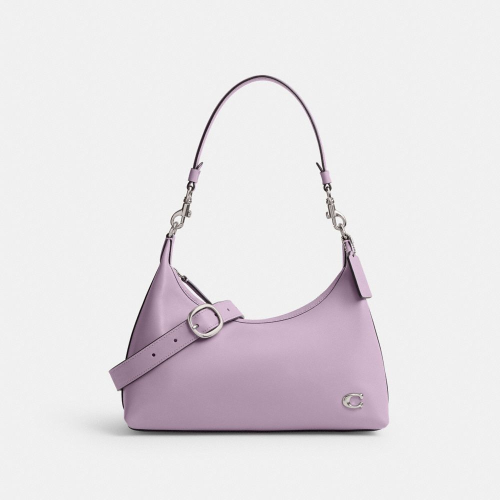 COACH®,JULIET SHOULDER BAG,Medium,Silver/Soft Purple,Front View