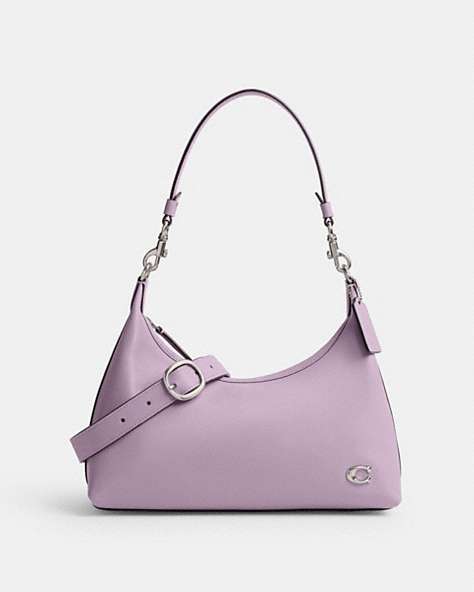 COACH®,JULIET SHOULDER BAG,Medium,Silver/Soft Purple,Front View