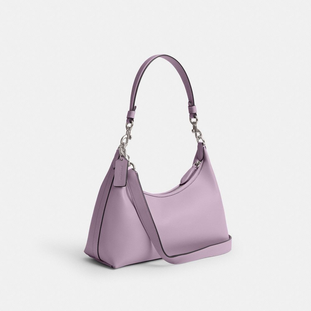 COACH®,JULIET SHOULDER BAG,Glovetanned Leather,Medium,Silver/Soft Purple,Angle View