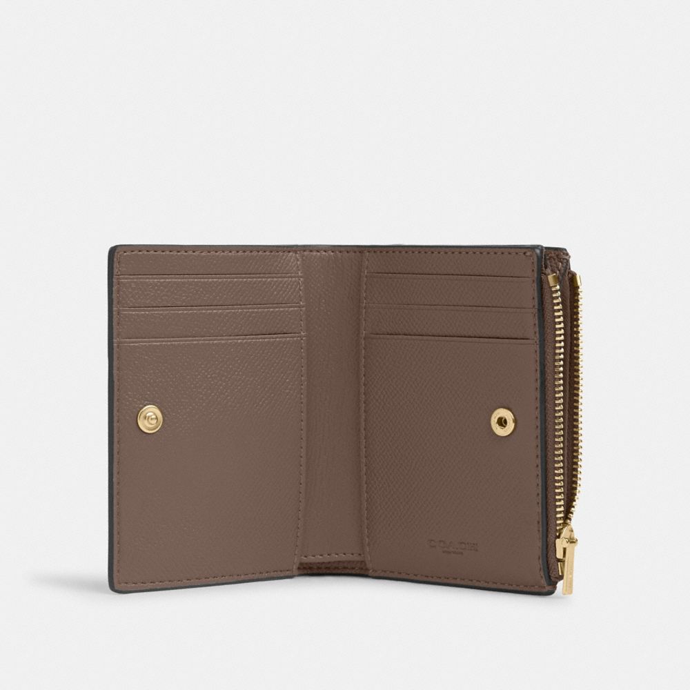 COACH®,Bifold Wallet,Leather,Bi Fold,Logo,Casual,Brown,Inside View,Top View