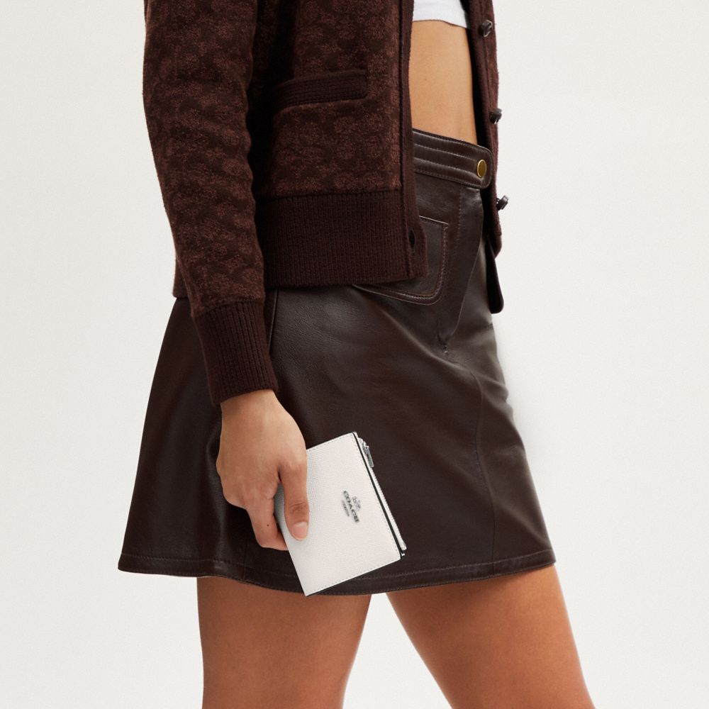 COACH®,Bifold Wallet,Leather,Bi Fold,Logo,Casual,White,Detail View