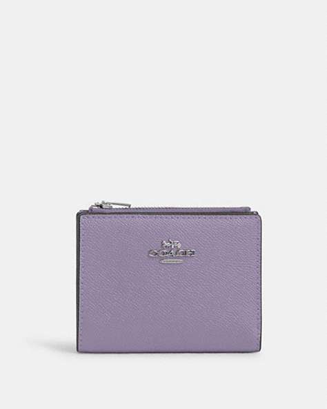 COACH®,BIFOLD WALLET,Leather,Silver/Light Violet,Front View