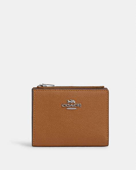 COACH®,BIFOLD WALLET,Leather,Silver/Light Saddle,Front View