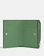 COACH®,BIFOLD WALLET,Leather,Silver/Soft Green,Inside View,Top View