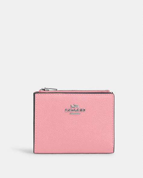 COACH®,BIFOLD WALLET,Leather,Silver/Flower Pink,Front View