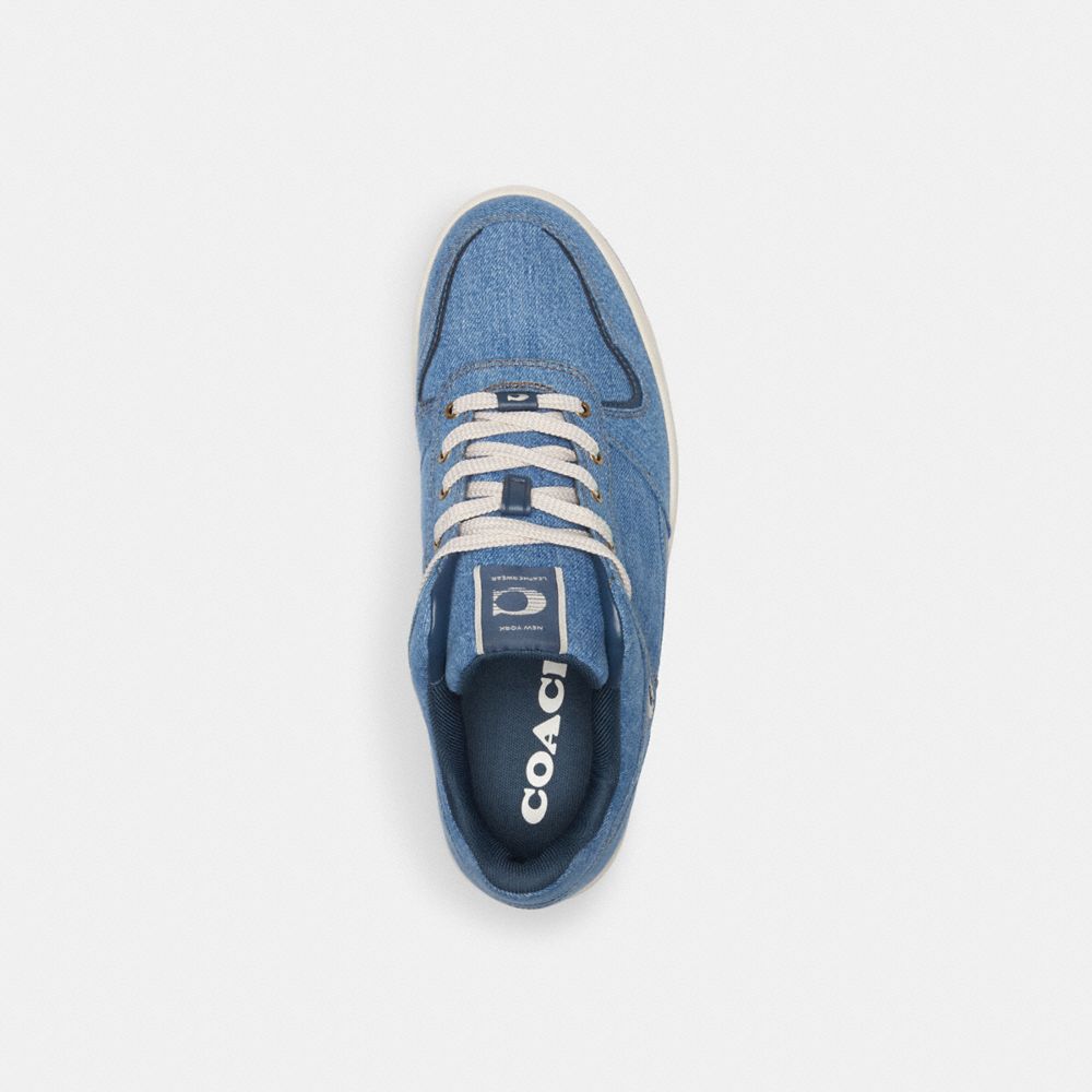 COACH®,C201 SNEAKER,Denim,Indigo Denim,Inside View,Top View