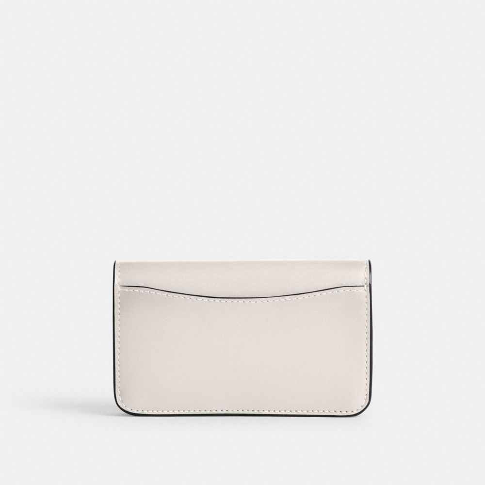 COACH®,ESSENTIAL SLIM CARD CASE,Refined Calf Leather,Mini,Brass/Chalk,Back View