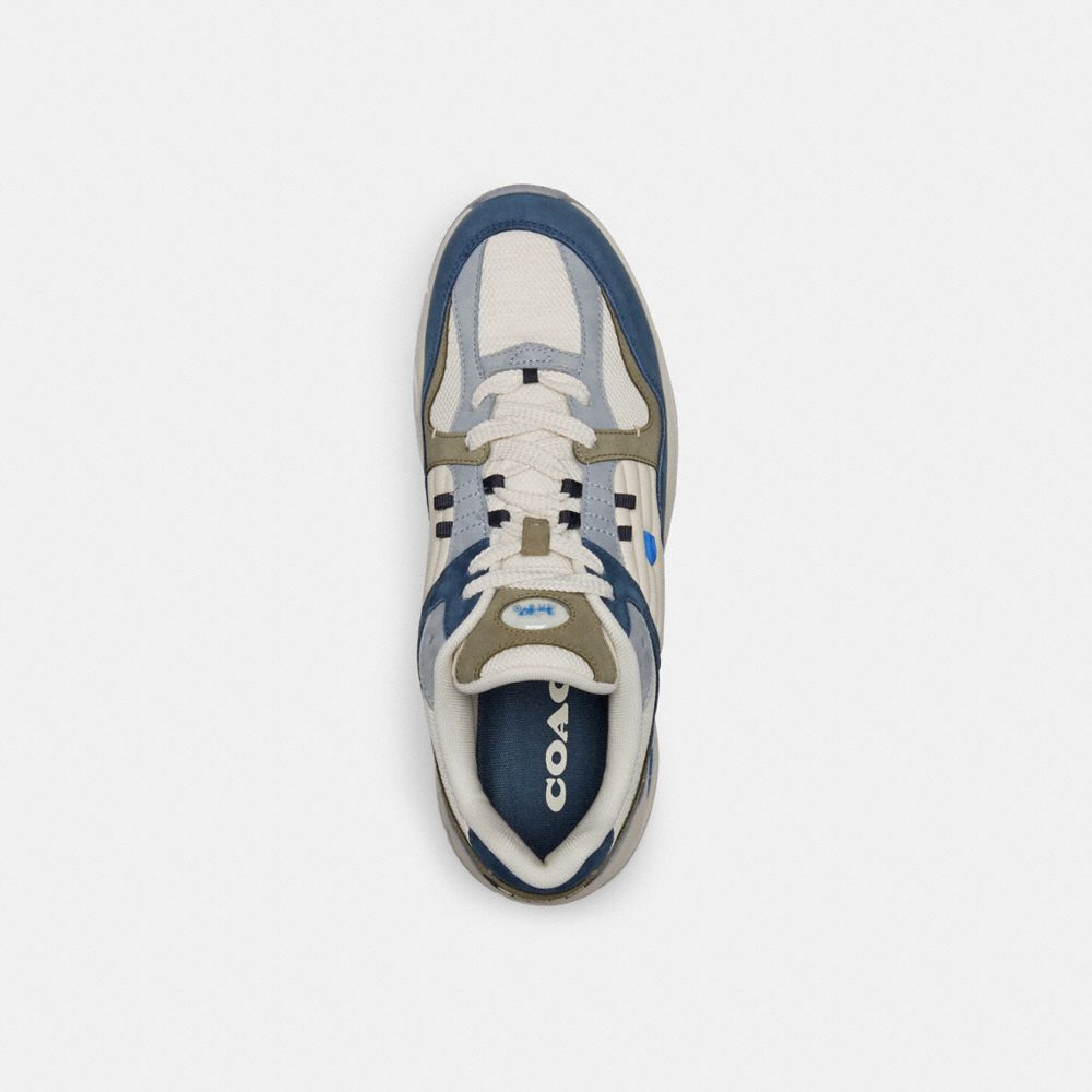 COACH®,C301 Sneaker,Rubber,Casual,Logo,Metal,Mixed Media,Perforated,Color Block,Traction,Casual,Multi Color,Inside View,Top View