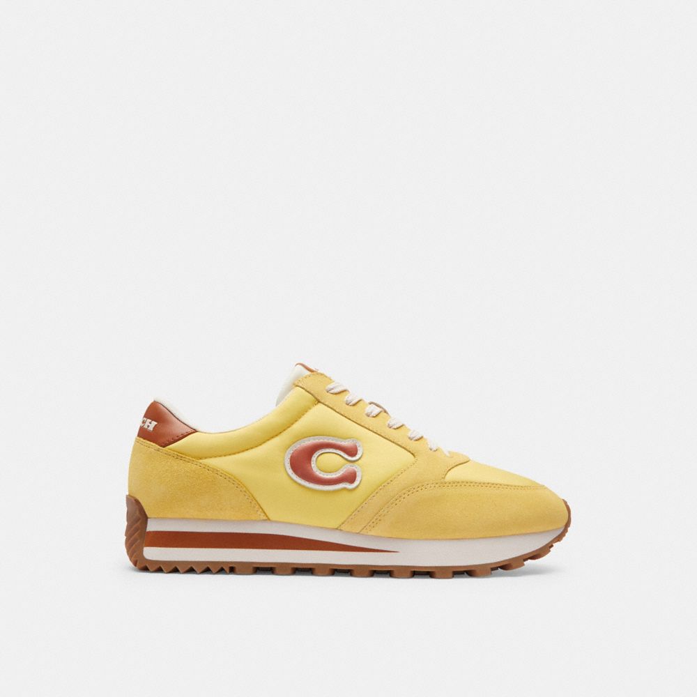 COACH®,RUNNER SNEAKER,Nylon,Daffodil,Angle View