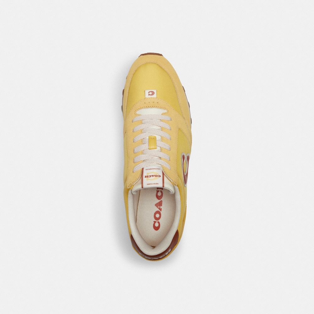 COACH®,RUNNER SNEAKER,Nylon,Daffodil,Inside View,Top View