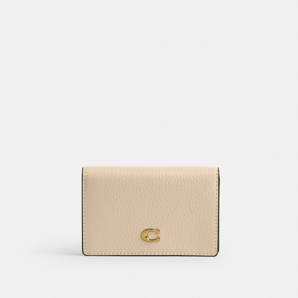 COACH®,エッセンシャル ビジネス カード ケース,カード ケース＆定期入れ＆名刺入れ,ﾌﾞﾗｽ/ｱｲﾎﾞﾘｰ