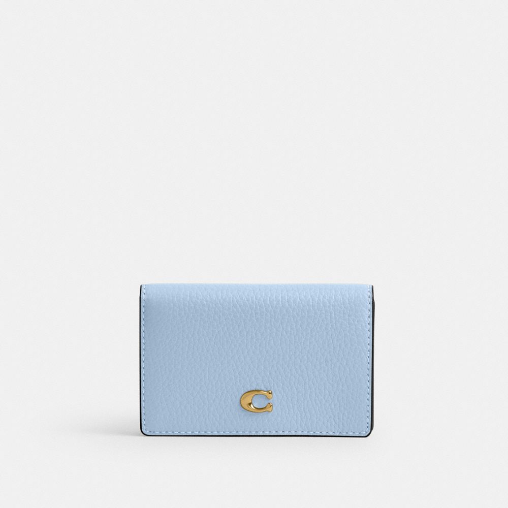 COACH®,エッセンシャル ビジネス カード ケース,カード ケース＆定期入れ＆名刺入れ,ﾌﾞﾗｽ/ﾌﾞﾙｰﾍﾞﾙ