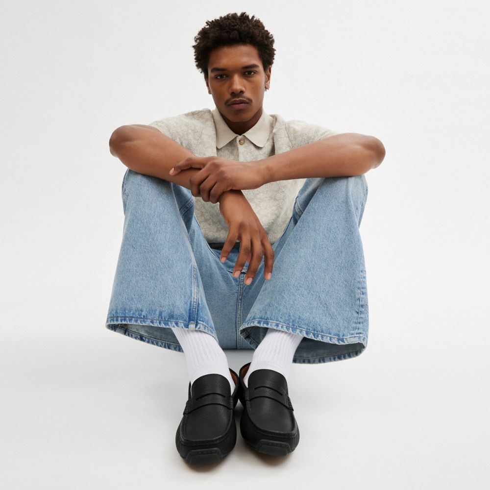 COACH®,LUCA DRIVER,Cuir,Noir,Detail View