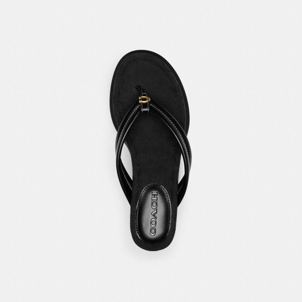 COACH®,FRANKI FLIP FLOP IN SIGNATURE JACQUARD,Black,Inside View,Top View