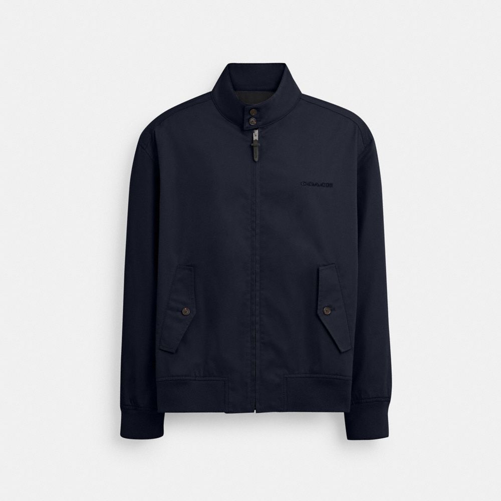 COACH®,Harrington Jacket,Jacket,Embroidered,Logo,Sustainable,Casual,Navy,Front View image number 0