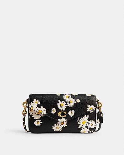 COACH®,WYN CROSSBODY WITH FLORAL PRINT,Brass/Black Multi,Front View