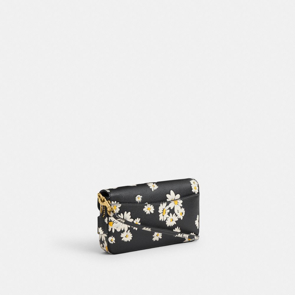 COACH®,WYN CROSSBODY BAG WITH FLORAL PRINT,Mini,Brass/Black Multi,Angle View