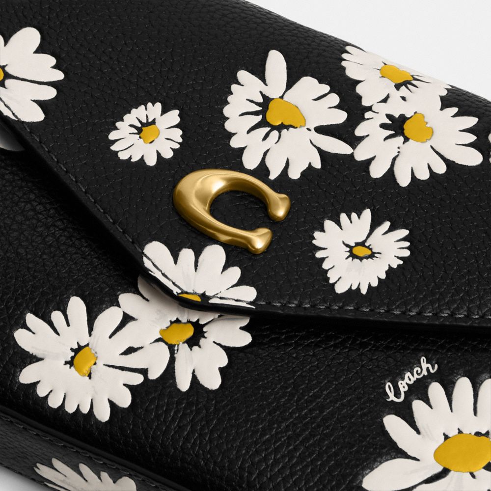 COACH®,ウィン クロスボディ・フローラル プリント,ポーチ＆小物入れ,ﾌﾞﾗｽ/ﾌﾞﾗｯｸ ﾏﾙﾁ