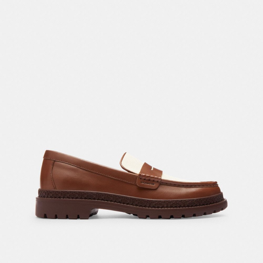 COACH®,COOPER LOAFER,Saddle,Angle View