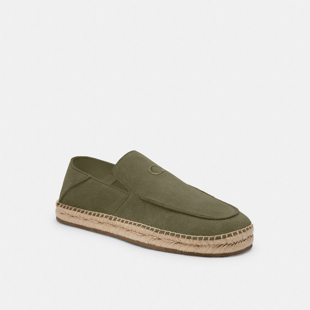 COACH®,REILLY ESPADRILLE,Suede,Olive,Front View