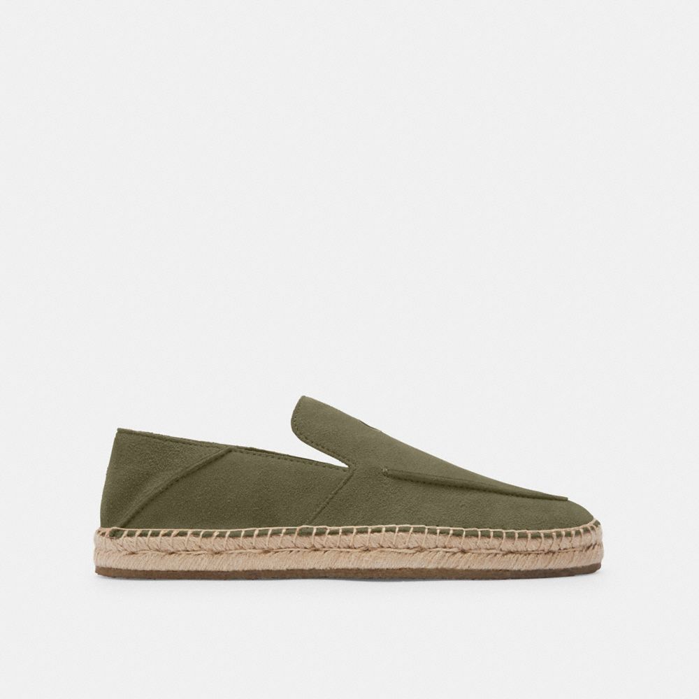 COACH®,REILLY ESPADRILLE,Suede,Olive,Angle View