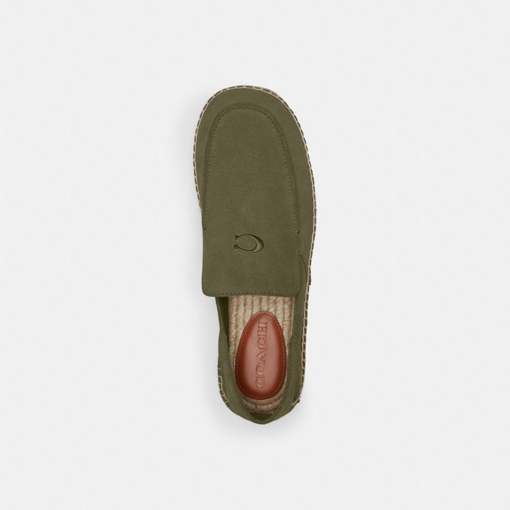 COACH®,REILLY ESPADRILLE,Suede,Olive,Inside View,Top View