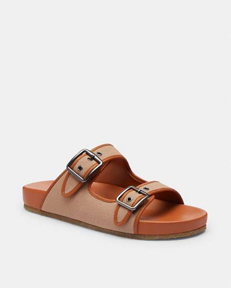 COACH®,BUCKLE STRAP SANDAL,Burnished Amber,Front View