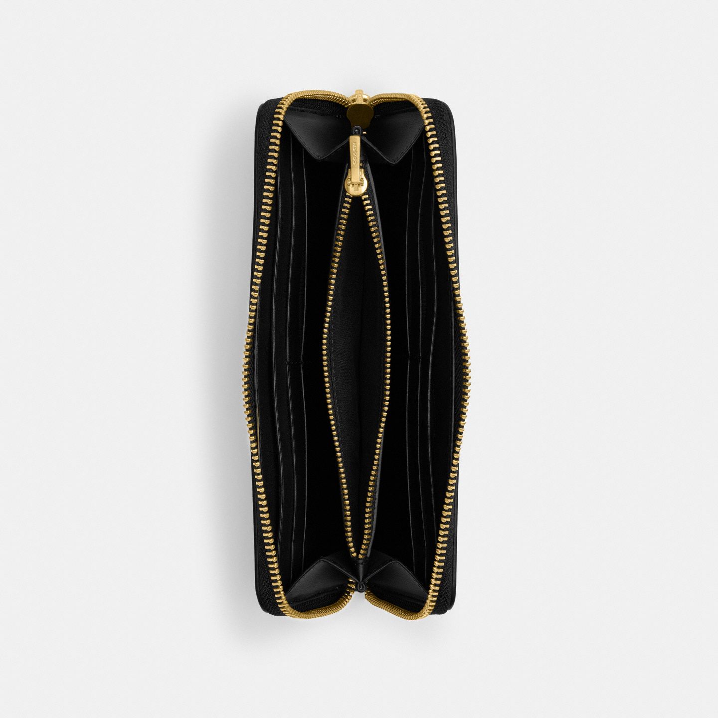 Женский кошелёк Coach Essential Slim Accordion Zip Wallet, цвет: Латунный / Чёрный — фото 3