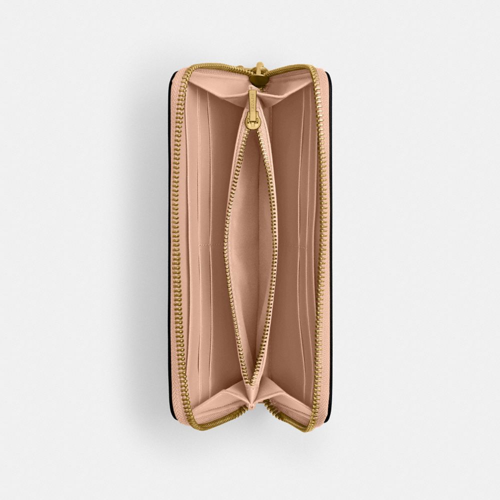 COACH®,エッセンシャル スリム アコーディオン ジップ ウォレット,長財布,ﾌﾞﾗｽ/ｸﾘｰﾑ