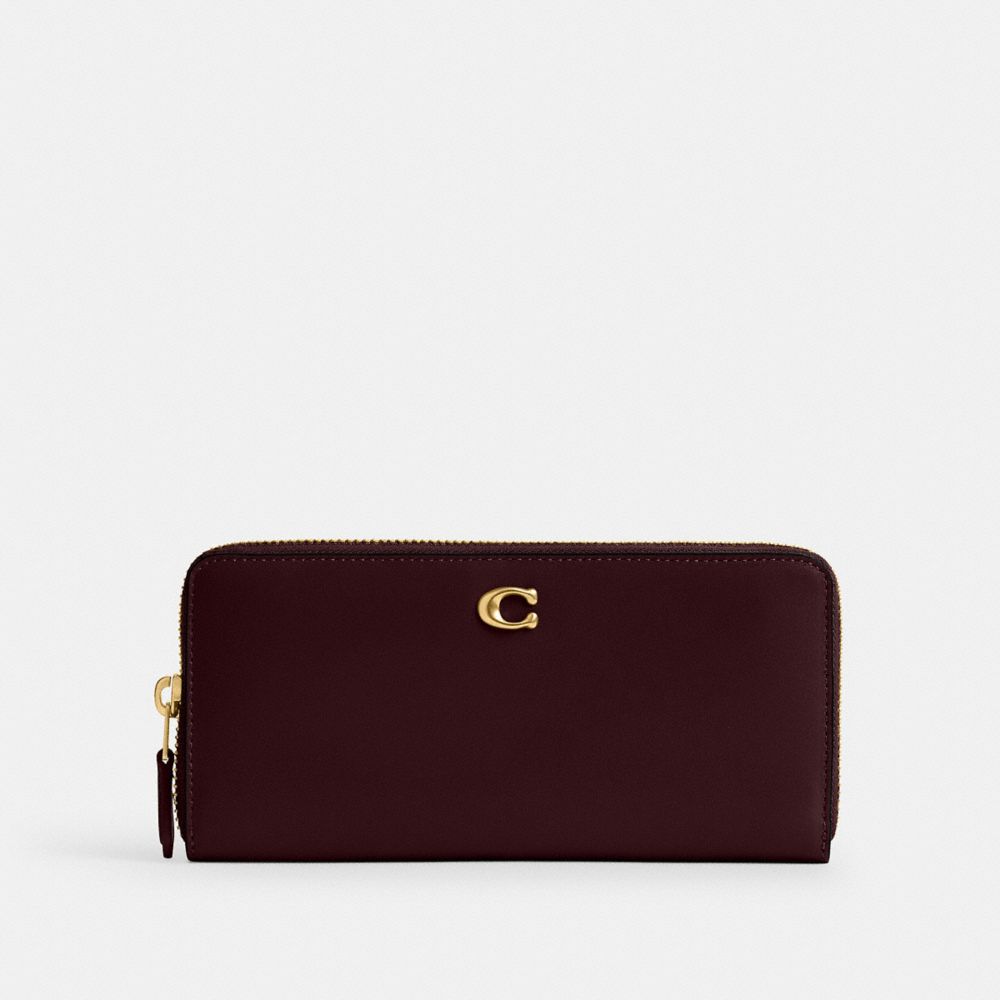 Coach Essential Slim Accordion Zip Wallet In Burgundy