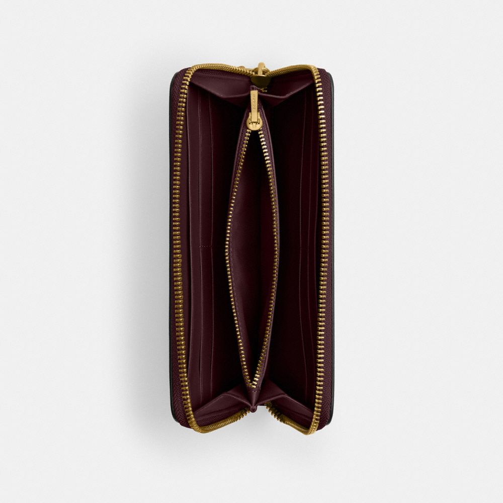Coach Essential Slim Accordion Zip Wallet In Burgundy