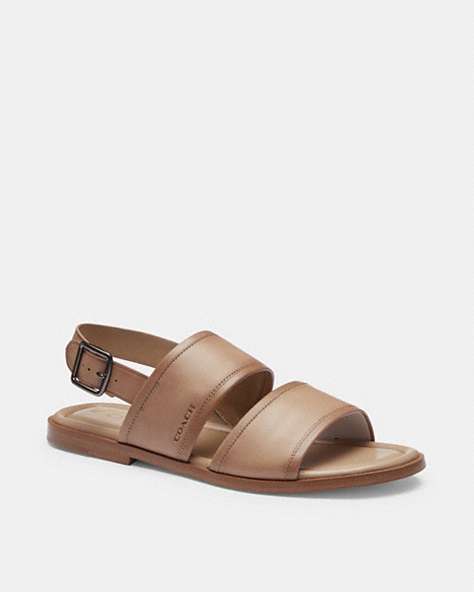 COACH®,JULIAN TWO STRAP SANDAL,Taupe,Front View