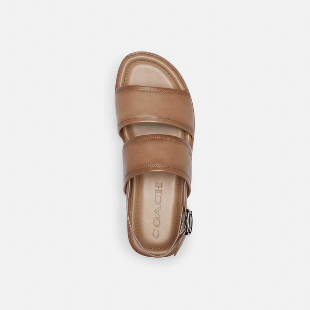 COACH®,JULIAN TWO STRAP SANDAL,Leather,Taupe,Inside View,Top View