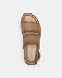 COACH®,JULIAN TWO STRAP SANDAL,Leather,Taupe,Inside View,Top View