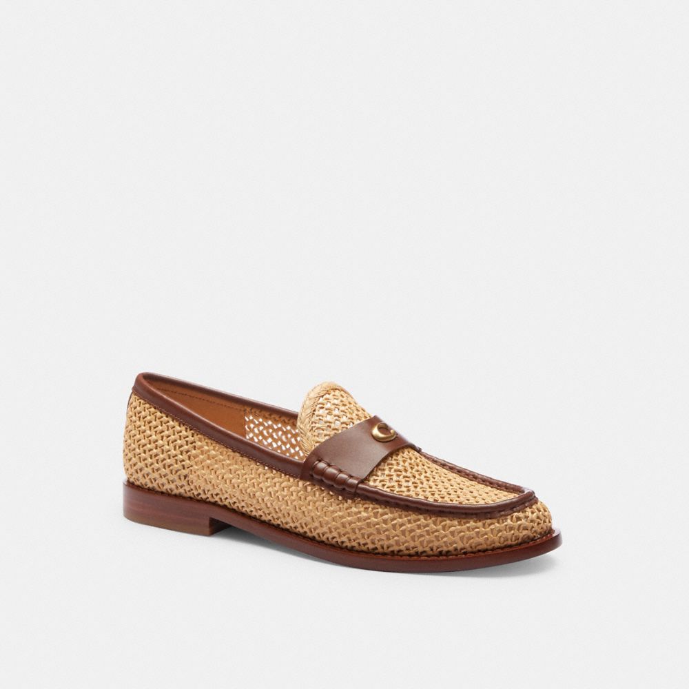 COACH®,JOLENE LOAFER,Natural/Saddle,Front View