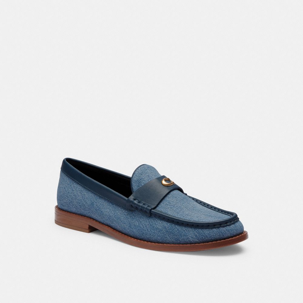 COACH®,JOLENE LOAFER,Denim,Indigo Denim,Front View