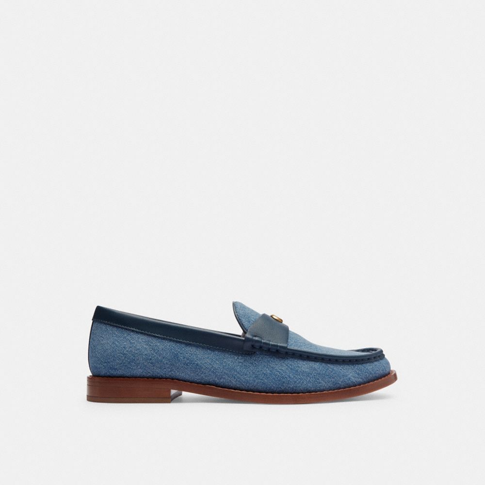 COACH®,JOLENE LOAFER,Denim,Indigo Denim,Angle View