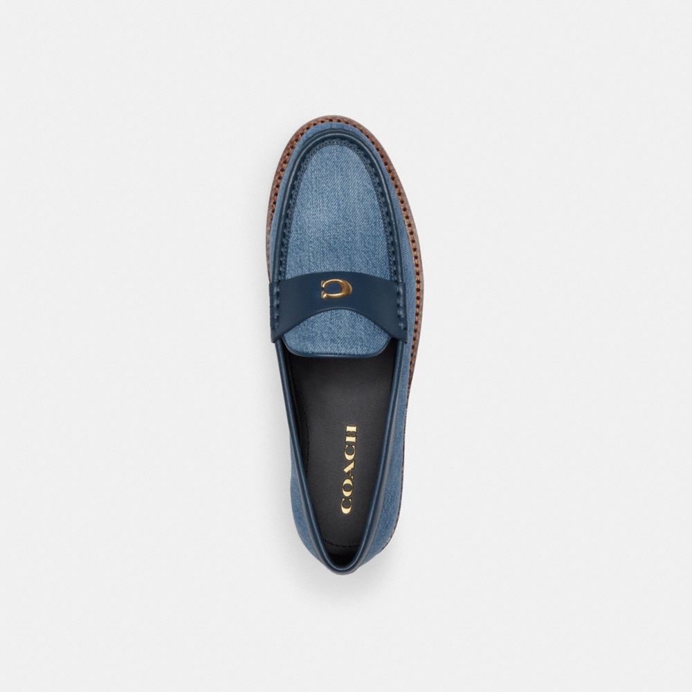 COACH®,JOLENE LOAFER,Denim,Indigo Denim,Inside View,Top View