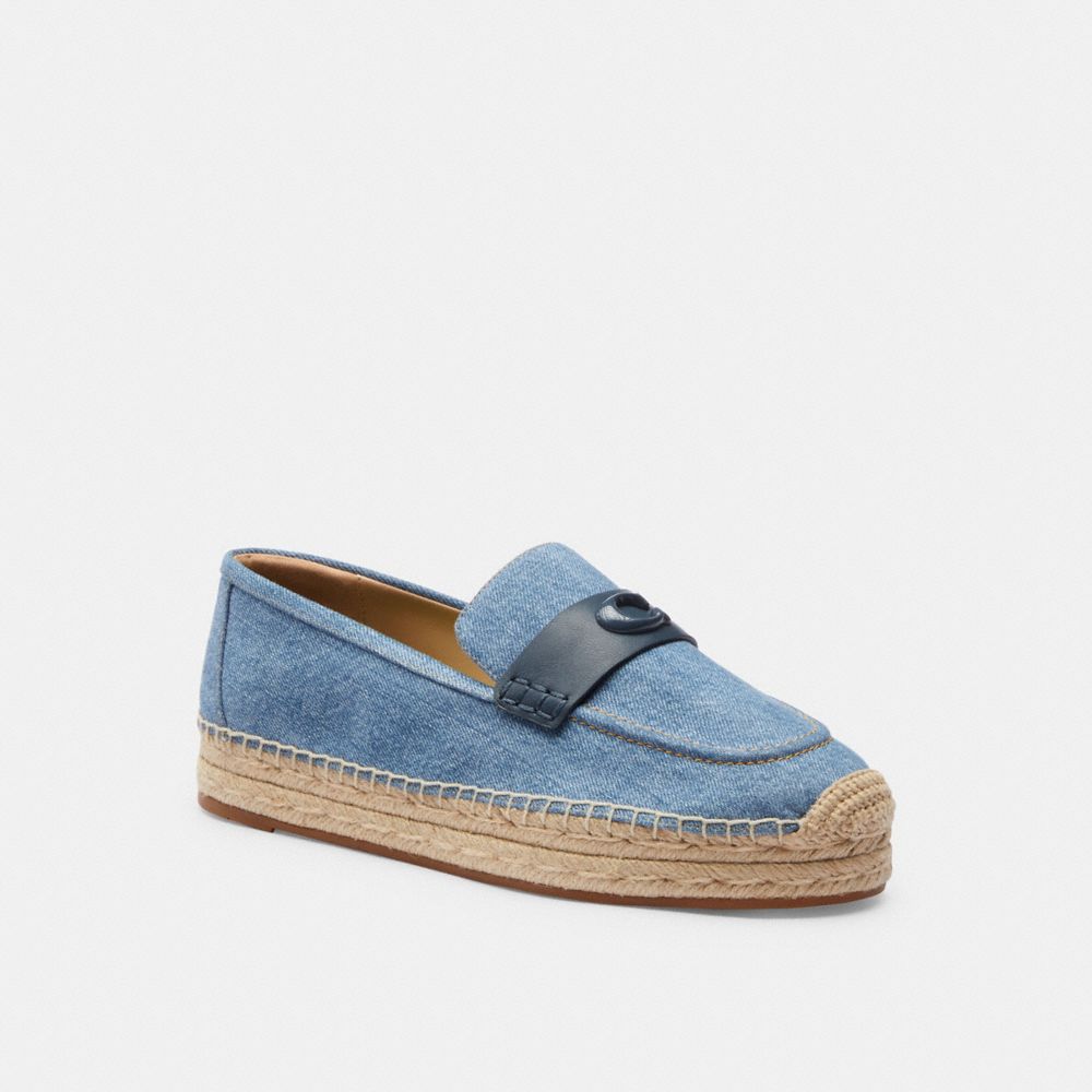 COACH®,CAMILLA ESPADRILLE,Denim,Indigo Denim,Front View