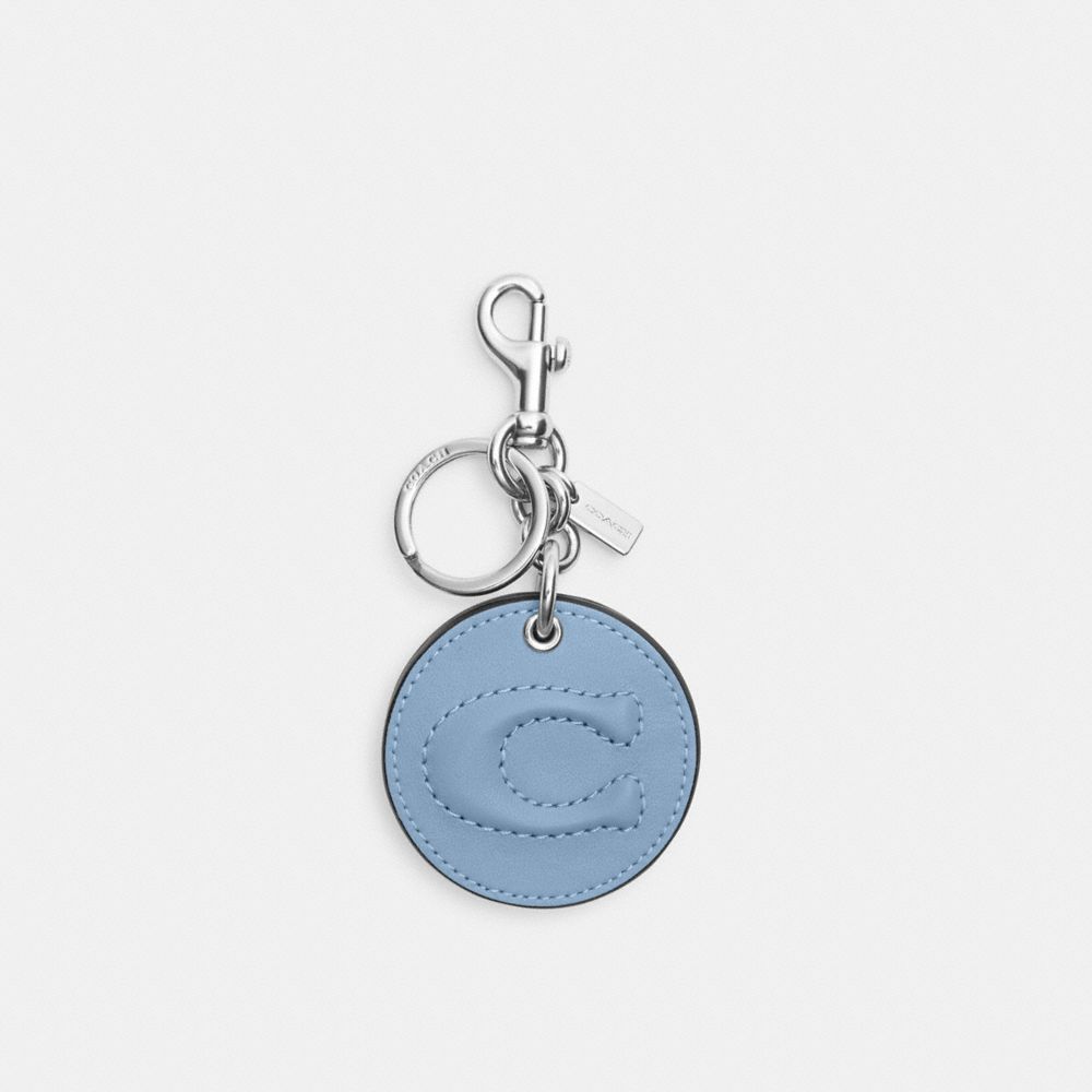 Coach Outlet Mirror Bag Charm With Signature In Blue