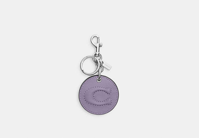 Coach Outlet Mirror Bag Charm With Signature In Purple
