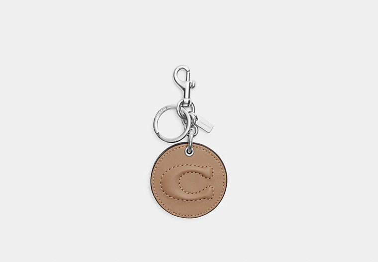 Coach Outlet Mirror Bag Charm With Signature In Beige