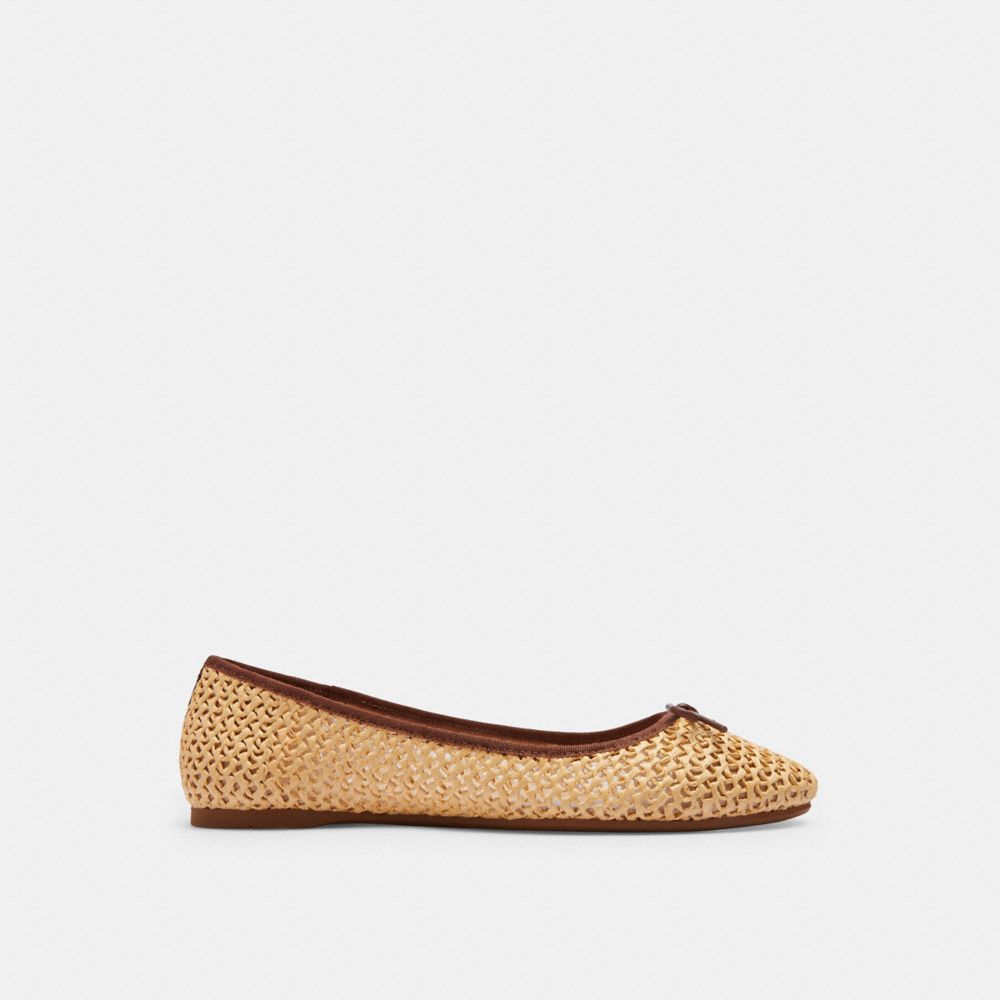 COACH®,ABIGAIL FLAT,Natural/Saddle,Angle View