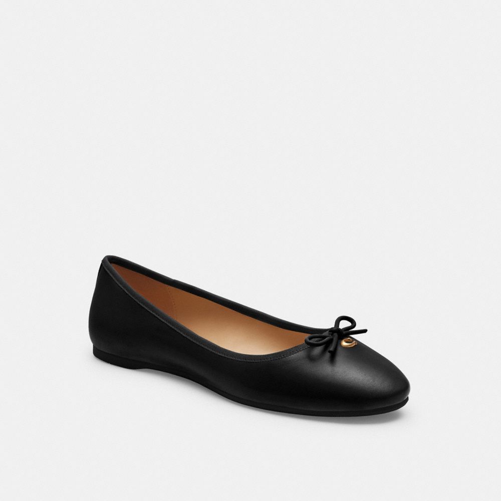 COACH®,ABIGAIL FLAT,Leather,Black,Front View