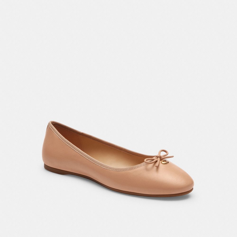 COACH®,ABIGAIL FLAT,Leather,Beechwood,Front View