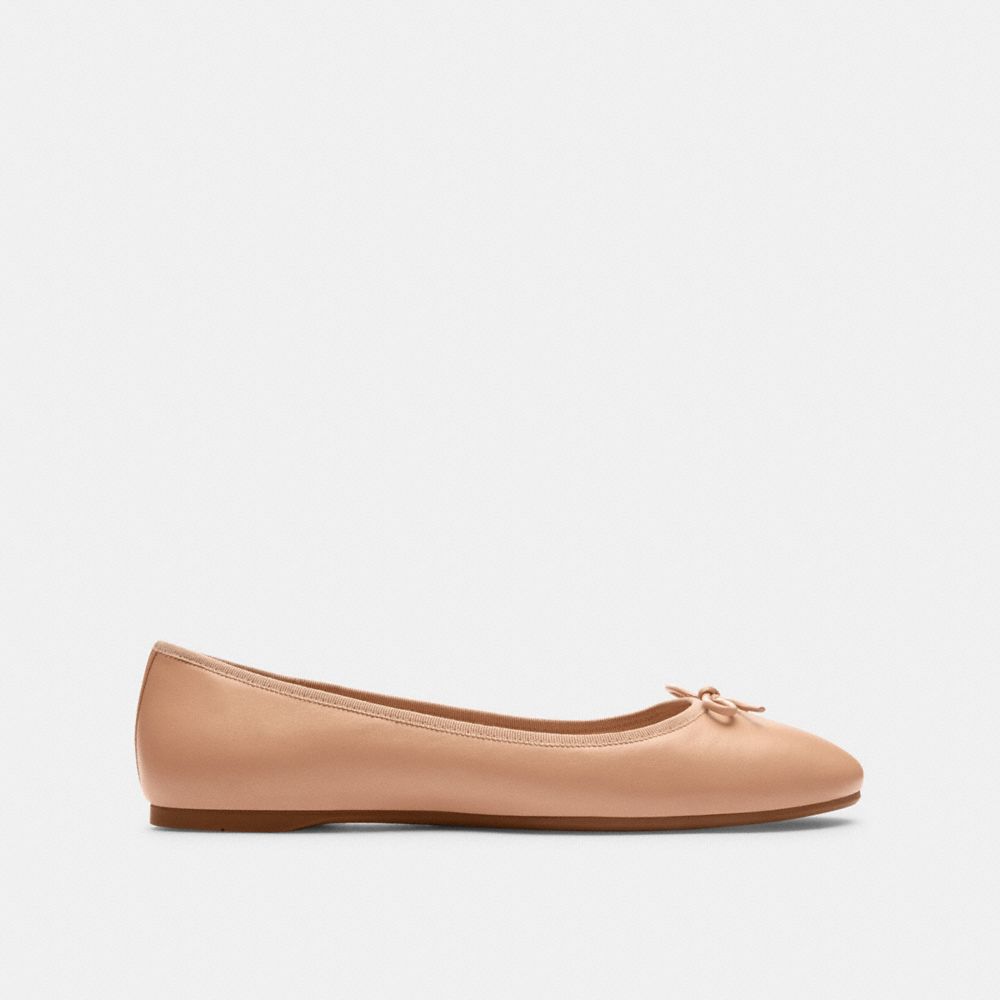 COACH®,ABIGAIL FLAT,Leather,Beechwood,Angle View