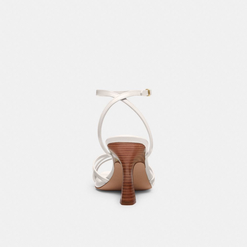 COACH®,Kelsey Sandal,Leather,Rubber,Sandals,Metal,Logo,Padded Insole,Cushioned,Day Party,White,Alternate View