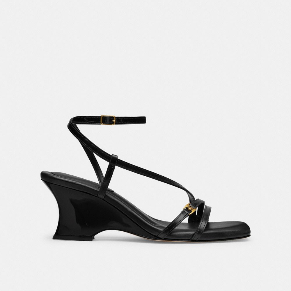 COACH®,CAIT SANDAL,Black,Angle View