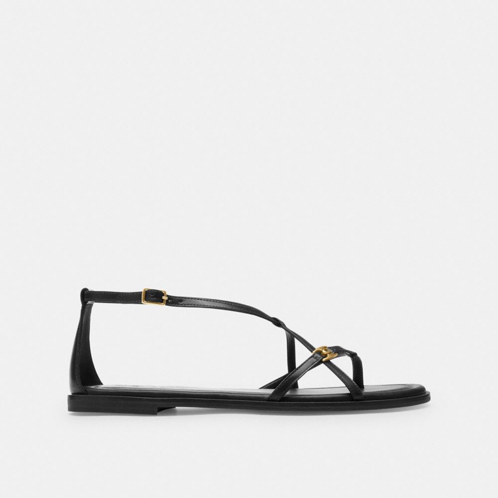 COACH®,JENNI SANDAL,Black,Angle View