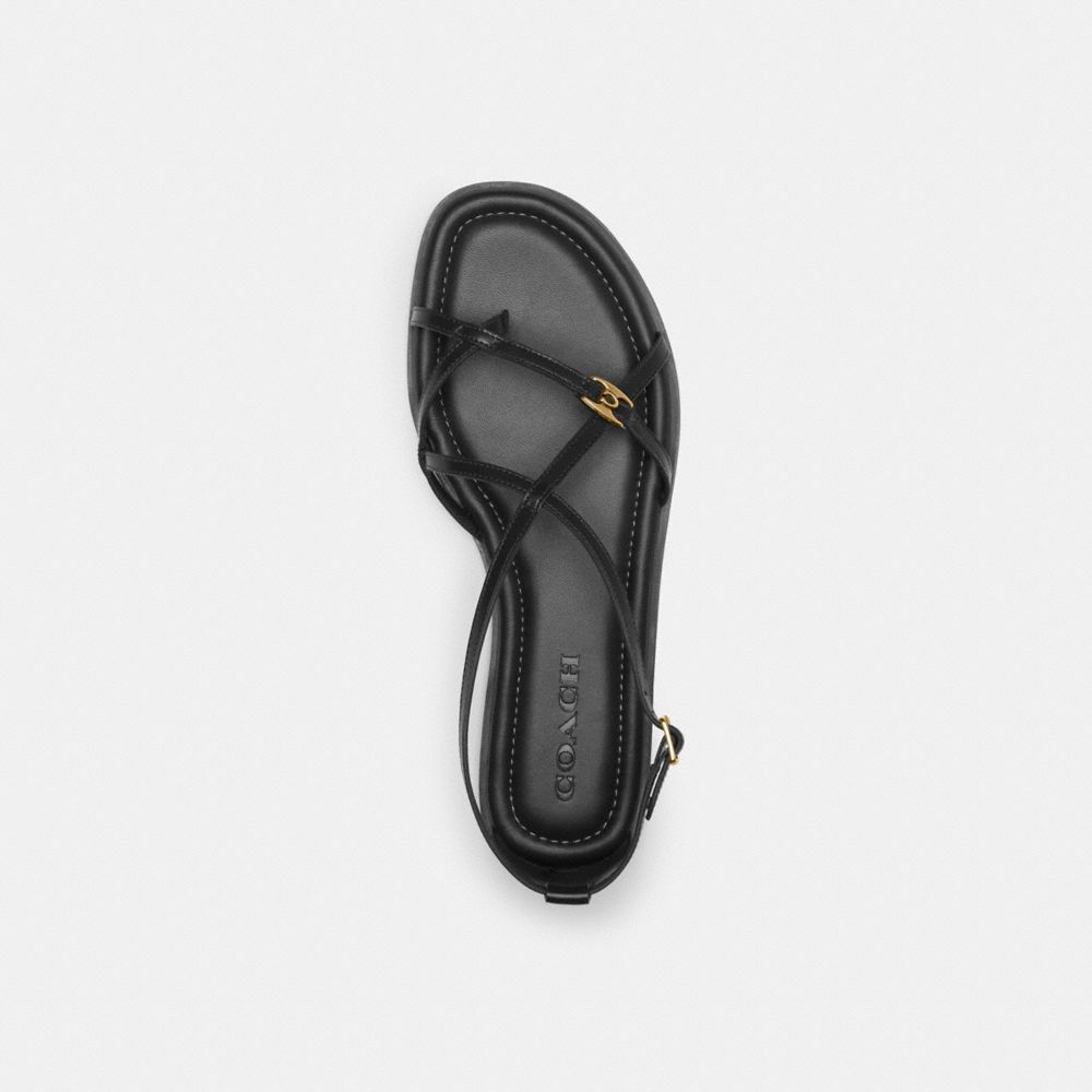 COACH®,JENNI SANDAL,Black,Inside View,Top View